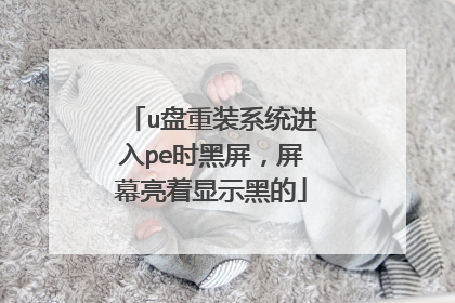 u盘重装系统进入pe时黑屏,屏幕亮着显示黑的