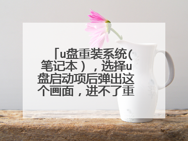 u盘重装系统(笔记本),选择u盘启动项后弹出这个画面,进不了重装选项界面,我随便按了个键就启动系统