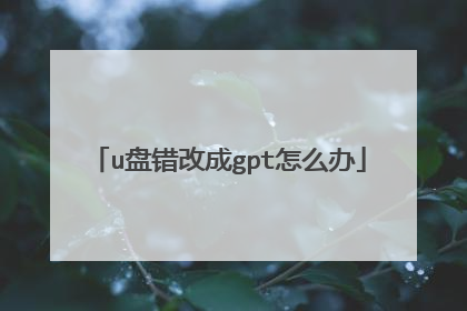 u盘错改成gpt怎么办