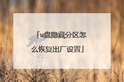u盘隐藏分区怎么恢复出厂设置