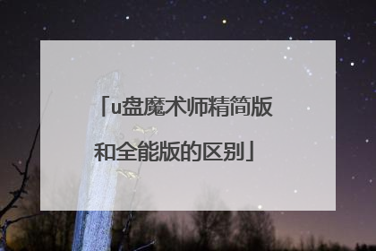 u盘魔术师精简版和全能版的区别