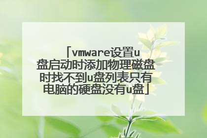 vmware设置u盘启动时添加物理磁盘时找不到u盘列表只有电脑的硬盘没有u盘