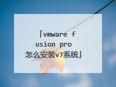 vmware fusion pro怎么安装v7系统
