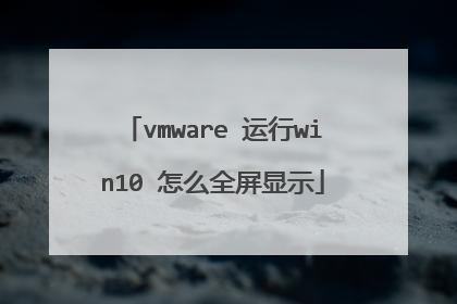 vmware 运行win10 怎么全屏显示