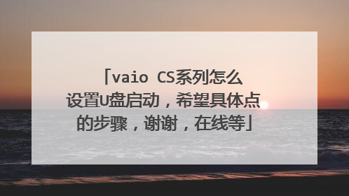 vaio CS系列怎么设置U盘启动，希望具体点的步骤，谢谢，在线等