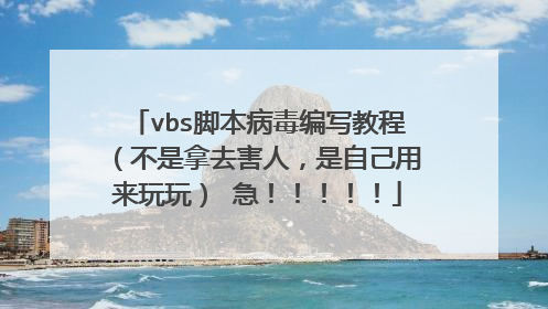 vbs脚本病毒编写教程（不是拿去害人，是自己用来玩玩） 急！！！！！
