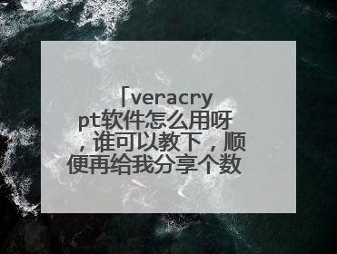 veracrypt软件怎么用呀,谁可以教下,顺便再给我分享个数据包,多谢了