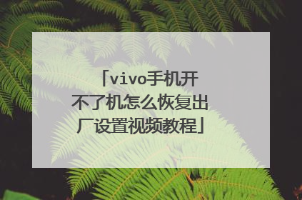 vivo手机开不了机怎么恢复出厂设置视频教程