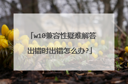 w10兼容性疑难解答出错时出错怎么办?