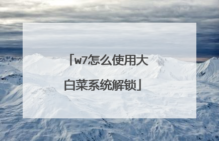 w7怎么使用大白菜系统解锁