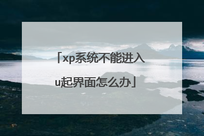 xp系统不能进入u起界面怎么办