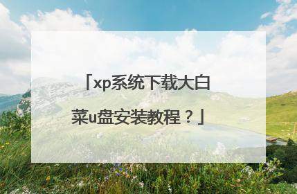 xp系统下载大白菜u盘安装教程?