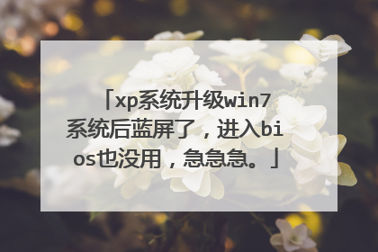 xp系统升级win7系统后蓝屏了，进入bios也没用，急急急。