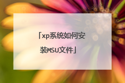 xp系统如何安装MSU文件
