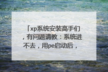 xp系统安装高手们，有问题请教：系统进不去，用pe启动后，用里面自带的原机器驱动提取工具。