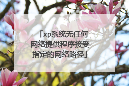 xp系统无任何网络提供程序接受指定的网络路径