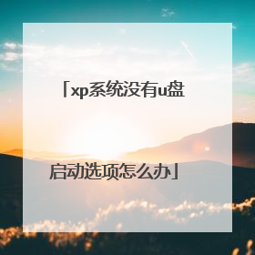 xp系统没有u盘启动选项怎么办
