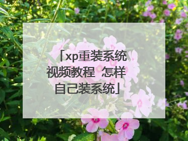 xp重装系统视频教程 怎样自己装系统